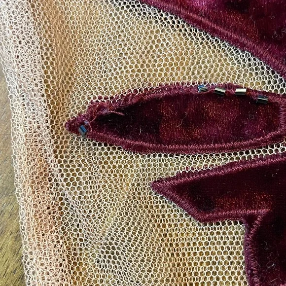 For love and lemons Elegant Sheer Top with Velvet Accents size small - Picture 9 of 11